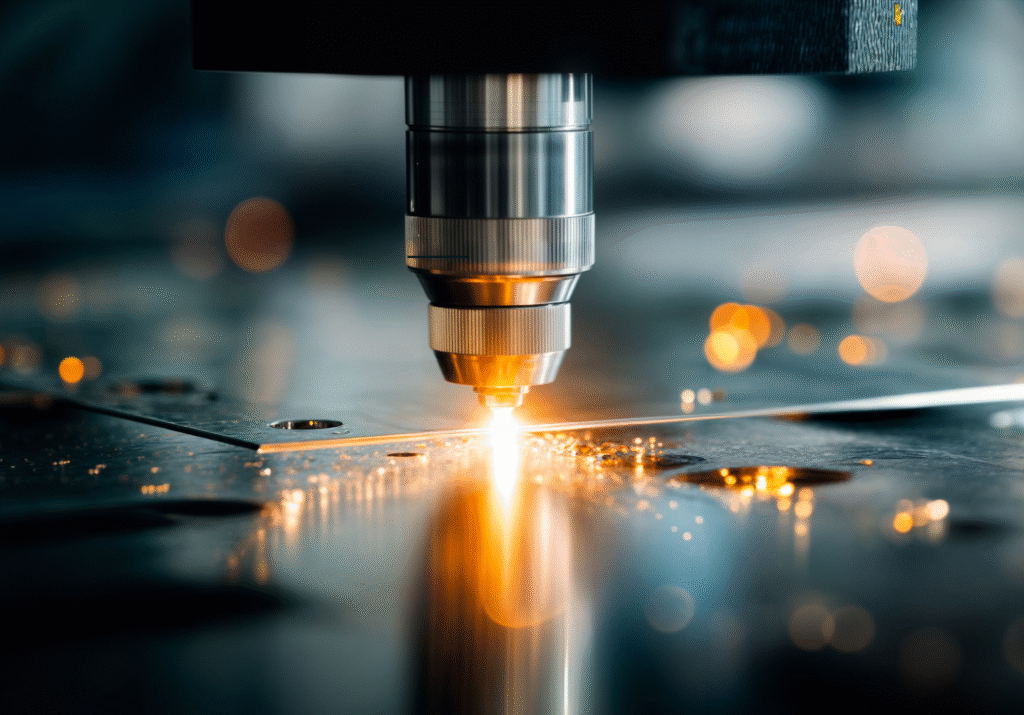 An image of a laser in a manufacturing setting