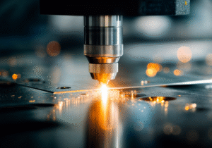 An image of a laser in a manufacturing setting